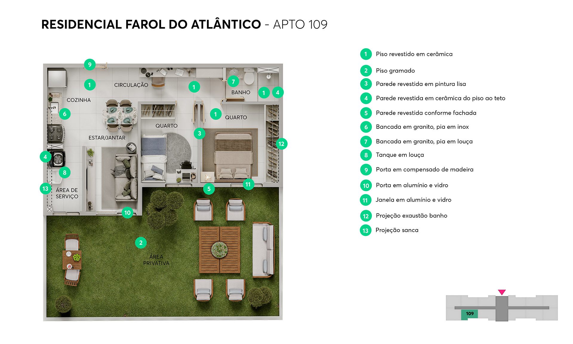 Planta Resid. Farol do Atlântico MRV Fortaleza