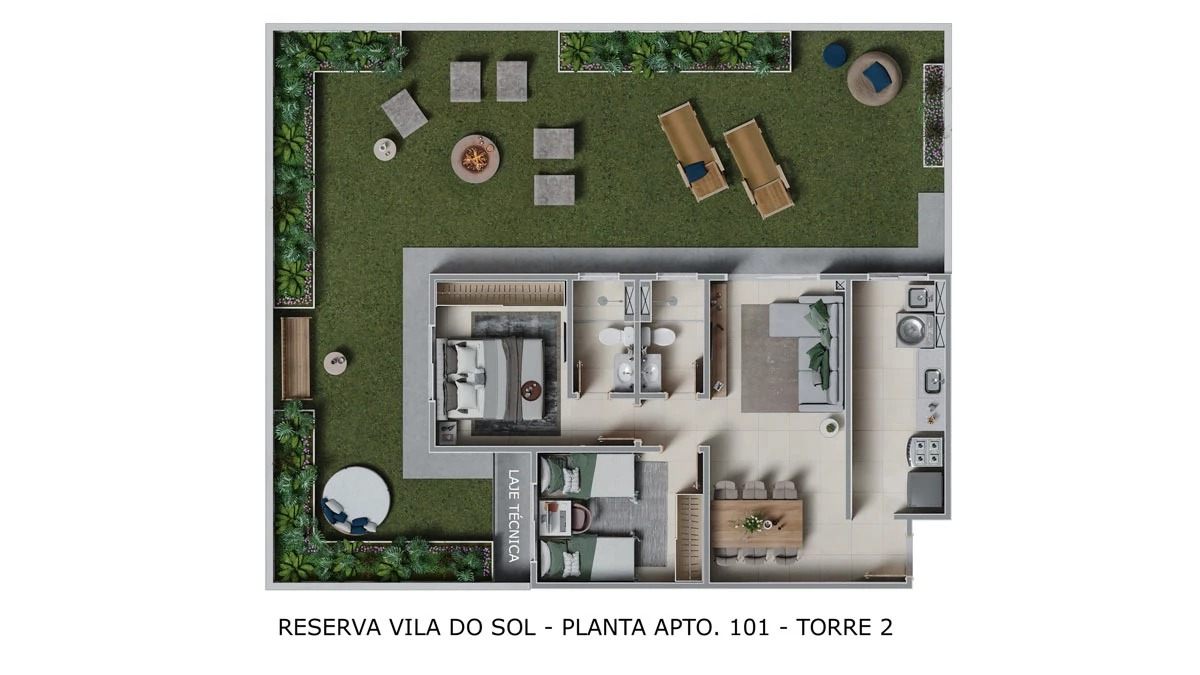 Planta - Torre 02 - Apto. 101 - Sensia Vila do Sol MRV Fortaleza